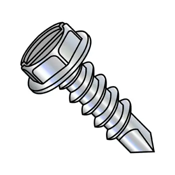 #4 - 24 x 3/8" Self-Drilling Screws | Steel | Zinc/Clear | Slotted | IHWH | 0406KSW