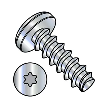 3-24X1/4  6 Lobe Pan Plastite Alternative 48-2 Fully Threaded Zinc Bake And Wax
