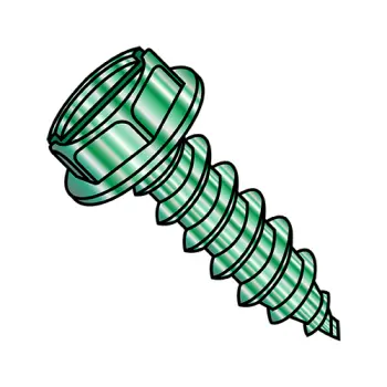 #8 - 18 x 3/8" Self-Tapping Screws | type-ab | Steel | Zinc/Green | IHWH | Slotted | 0806ABSWG