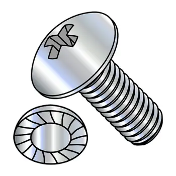3/8" - 16 x 1" Machine Screws | Steel | Zinc/Clear | Phillips | Truss | 3716MPTS