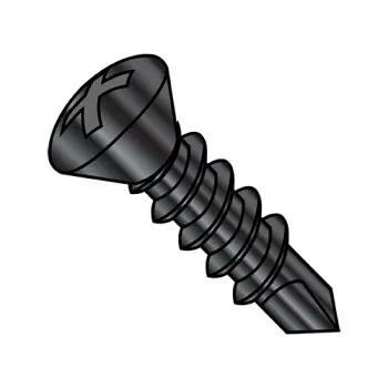 #8 - 18 x 1" Self-Drilling Screws | Steel | Black Oxide | Phillips | Oval | 0816KPOB