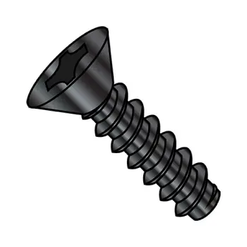 4-24X1/2  Phillips Flat Self Tapping Screw Type B Fully Threaded Black Oxide