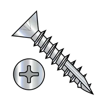 6-13X5/8  Phil Flat .260-.279 OD no Nibs Deep Thread Wood Screw Type17 Full Thrd Nickel