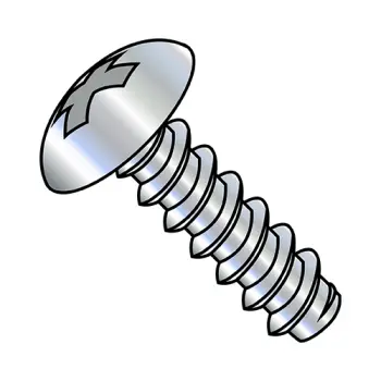 10-16X3/8  Phillips Round Self Tapping Screw Type B Fully Threaded Zinc And Bake