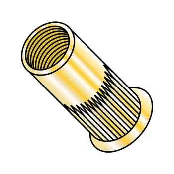 10-32-.130  Small Head Ribbed Rivet Nut Zinc Yellow Dichromate