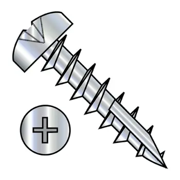 12-8X3/4  Phillips Pan Deep Thread Wood Screw Type 17 Full Thread Zinc Bake