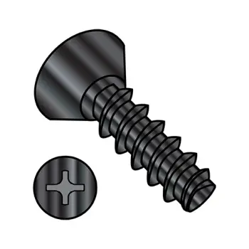 #10 - 14 x 3/8" Thread-Rolling Screws | Steel | Black Oxide | Flat & Undercut | Phillips | 1006LPUB