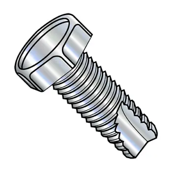 8-32X1/2  Unslotted Indented Hex Head Thread Cutting Screw Type 23 Full Thread Zinc & Bake