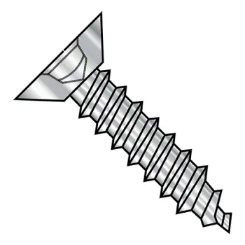6-18X5/8  Squarel Flat Undercut Self Tapping Screw Type A Fully Threaded 18-8 Stainless