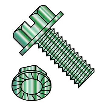#8 - 32 x 1/4" Machine Screws | Steel | Zinc/Green | Slotted | IHWH | 0804MSWSG