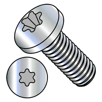 6-32X3/16  6 Lobe Pan Machine Screw Fully Threaded Zinc