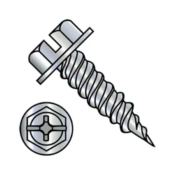 #10 - 16 x 1/2" Self-Piercing Screws | Steel | Zinc/Clear | Combo | IHWH | 1008PCW