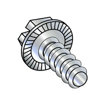 10-16X1/2  Slotted Indented Hex Washer Self Tapping Screw TypeB Serrated Fully Thread Zinc