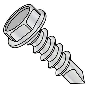 1/4-14X3/4  Unslot Indent Hexwasher Self Drill Scr Full Thread ZincBake 1000hours Salt Spray