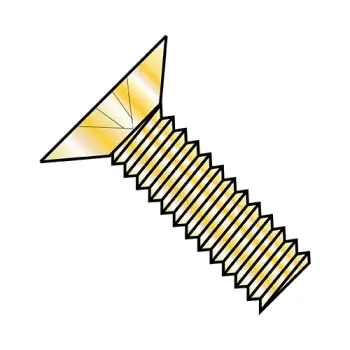 6-32X1/4  Phillips Flat 100 Degree Machine Screw Fully Threaded Zinc Yellow