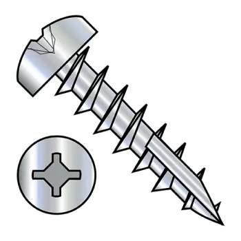 6-13X1  Square Phil Drive Pan Deep Thread Wood Screw Full Thread Type 17 Zinc Bake