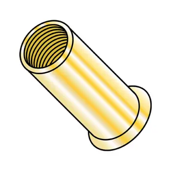 10-24-.130  Small Head Rivet Nut Steel Zinc Yellow Dichromate NON-RIBBED