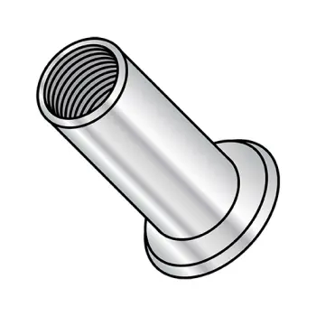 3/8-16-.200  Flat Head Threaded Insert Rivet Nut Aluminum Cleaned and Polished NON-RIBBED