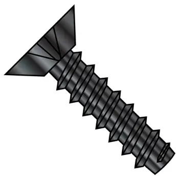 4-24X3/16  Phillips Flat Undercut Self Tapping Screw Type B Fully Threaded Black Zinc Bake