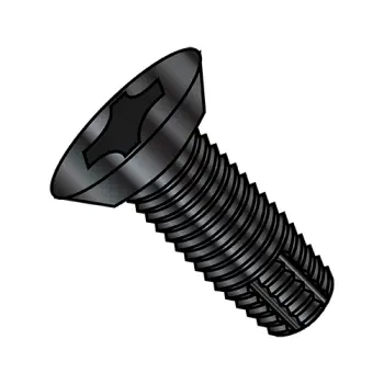 8-32X3/8  Phillips Flat Undercut Thread Cutting Screw Type F Fully Threaded Black Oxide
