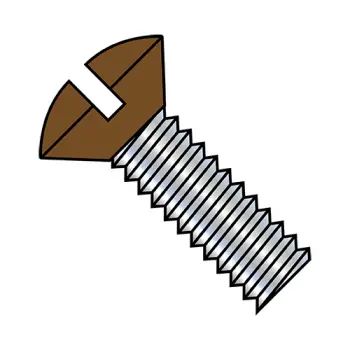 #6 - 32 x 1/2" Machine Screws | Steel | Zinc/Clear | Slotted | Oval | 0608MSOBR