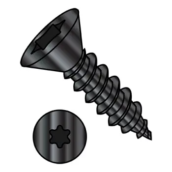 10-16X1 1/4  6 Lobe Flat Self Tapping Screw Type AB Fully Threaded Black Oxide