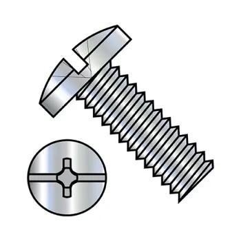 12-24X3/8  Combination (Phil/Slot) Pan Head Machine Screw Fully Threaded Zinc