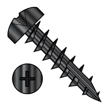 10-9X5/8  Phillips Pan Deep Thread Screw Type 17 point Full Thread Black Oxide and Oil