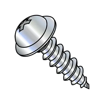 8-15X1  Phillips Round Washer Self Tapping Screw Type A Fully Threaded Chrome