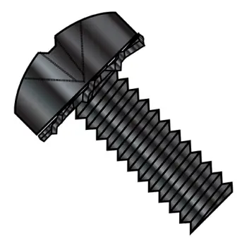 M4X8  ISO 7045 Metric Phillips Pan External Washer Sems M/S Fully Threaded Black Oxide