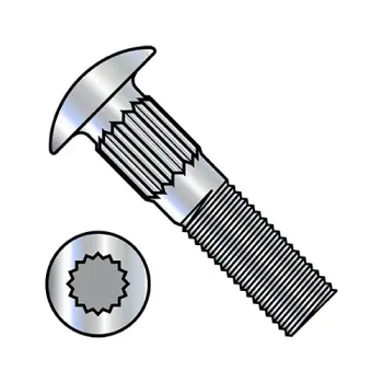 3/8"-16x 2" Carriage Bolts | Steel | Zinc | Full Thread | 3732CR
