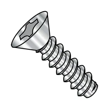 6-20X3/8  Phillips Flat Self Tapping Screw Type B Fully Threaded 18-8 Stainless Steel