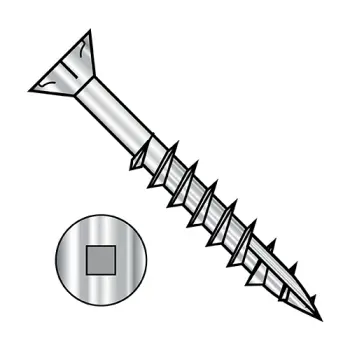 9" - 8 x 2 1/2" Deck Screws | 18-8 Stainless Steel | Plain | Square | Flat | 0940DQF17188