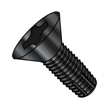 8-32X3/4  Phillips Flat Thread Cutting Screw Type F Fully Threaded Black Oxide