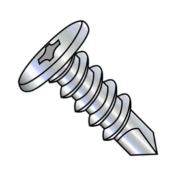 12-14X1 1/2  Phillips Pancake Head Self Drilling Screw Full Thread Zinc Bake