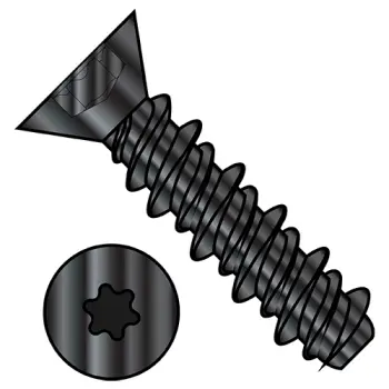 1/4-15X1  6 Lobe Flat High Low Screw Fully Threaded Black Oxide and Oil