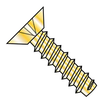 8-18x3/8  Phillips Flat Undercut Self Tapping Screw Type B Fully Threaded Zinc Yellow ROHS