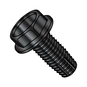 1/4-20X1 1/2  Unslotted Indent Hex Washer Thread Cutting Screw Type F Full Thread Black Oxide
