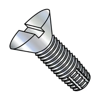 10-32X1/2  Slotted Flat Thread Cutting Screw Type F Fully Threaded Zinc