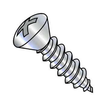 4-24X1/2  Phillips Oval Self Tapping Screw Type AB Fully Threaded Zinc And Bake
