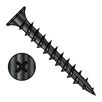 8-11X3/4  Phil Flat No Nibs Deep Thread Wood Screw Type 17 Full Thread Black Oxide