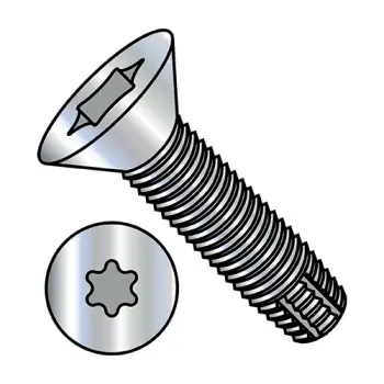 1/4-20X1  Six Lobe Flat Thread Cutting Screw Type F Fully Threaded Zinc And Bake