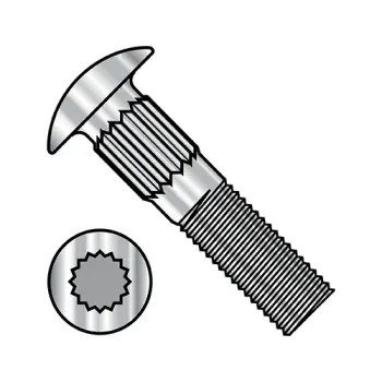 5/16"-18 X 2 1/2"  Ribbed Neck Carriage Bolt Fully Threaded 18-8 Stainless Steel