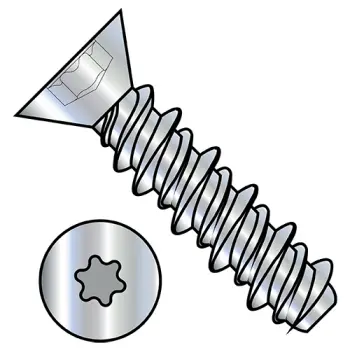 4-24X3/4  6 Lobe Flat High Low Screw Fully Threaded Zinc And Bake