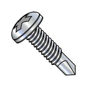 #12 - 24 x 3/4" Self-Drilling Screws | Steel | Zinc/Clear | Phillips | Pan | 1212KPPMS