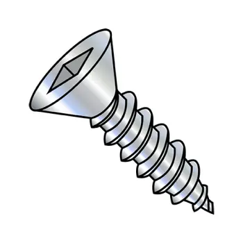 8-18X1  Square Flat Self Tapping Screw Type AB Fully Threaded Zinc And Bake