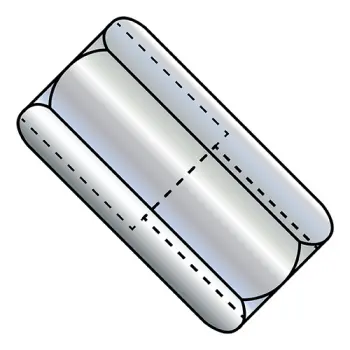 5/8-11X1 1/4  Reduced Hex Rod Coupling Nut, 1/2-13,  13/16 Across Flats Zinc