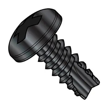 6-20X5/16  Phillips Pan Thread Cutting Screw Type 25 Fully Threaded Black Oxide and Oil