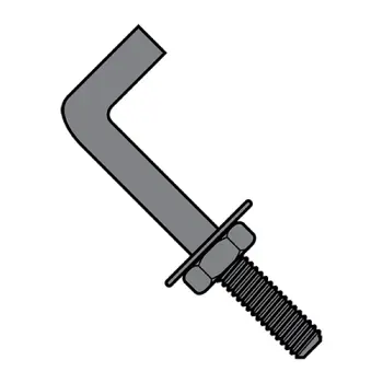 3/8"-16 X 10"  Bent Anchor Bolts With Nut And Washer Plain