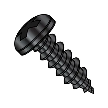 #8 - 15 x 5/8" Self-Tapping Screws | type-a | Steel | Zinc/Black | Pan | Phillips | 0810APPBZ